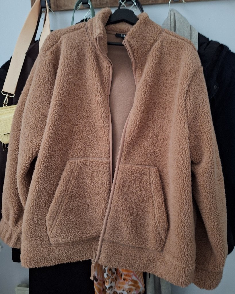 Teddy jas, Ophalen, Beige, Maat 46/48 (XL) of groter, Nieuw