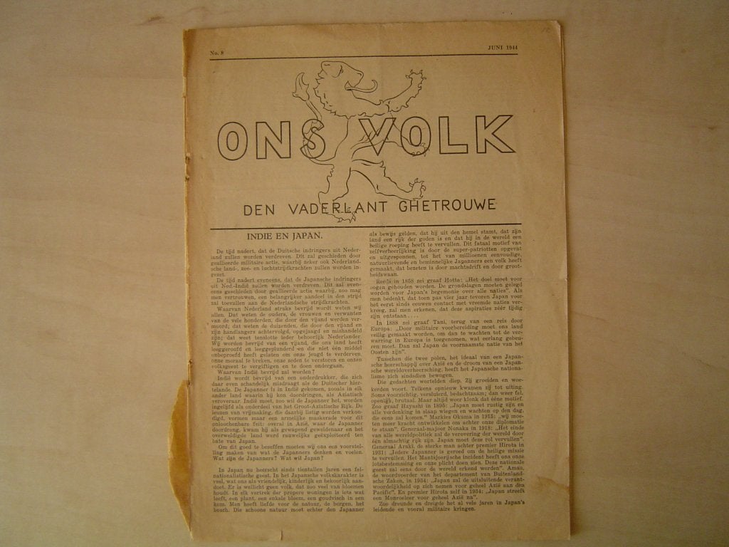 Verzetskrant: Ons Volk - den vaderlant ghetrouwe juni 1944, Verzamelen, Verzenden, Overige soorten, Nederland, Boek of Tijdschrift