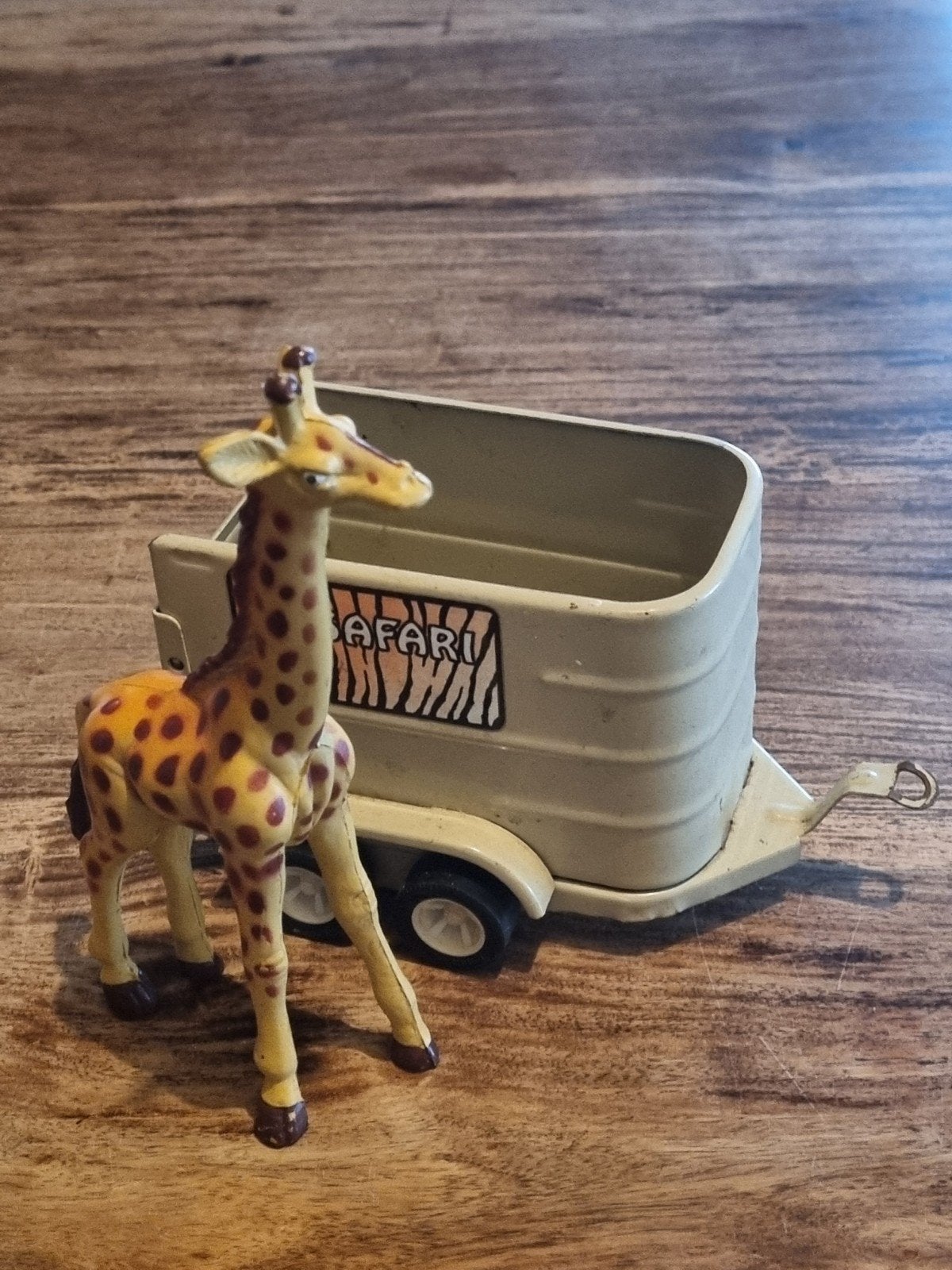 Vintage Safari Trailer met Giraffe Speelgoed, Ophalen of Verzenden, Gebruikt