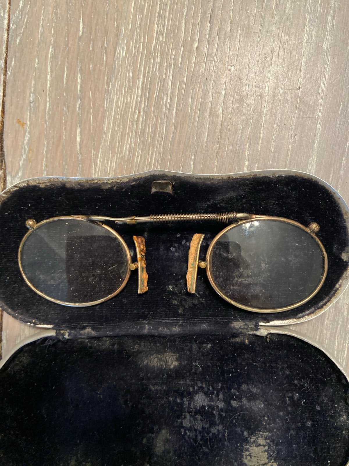 Antieke knijpbril Pince-Nez Bril - Goud Frame, Ophalen of Verzenden