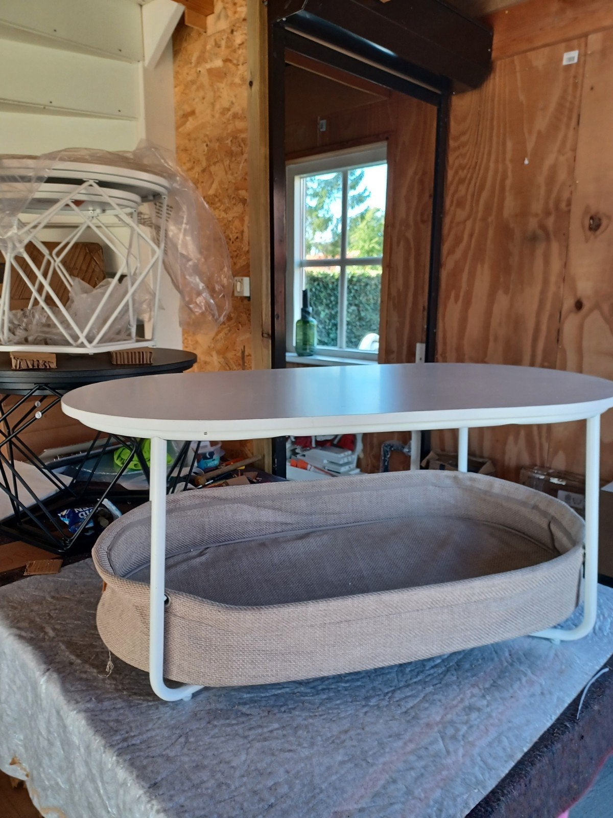 Vasagle Tafel metmand - Retourzending met kleine besch, Ophalen of Verzenden, Gebruikt