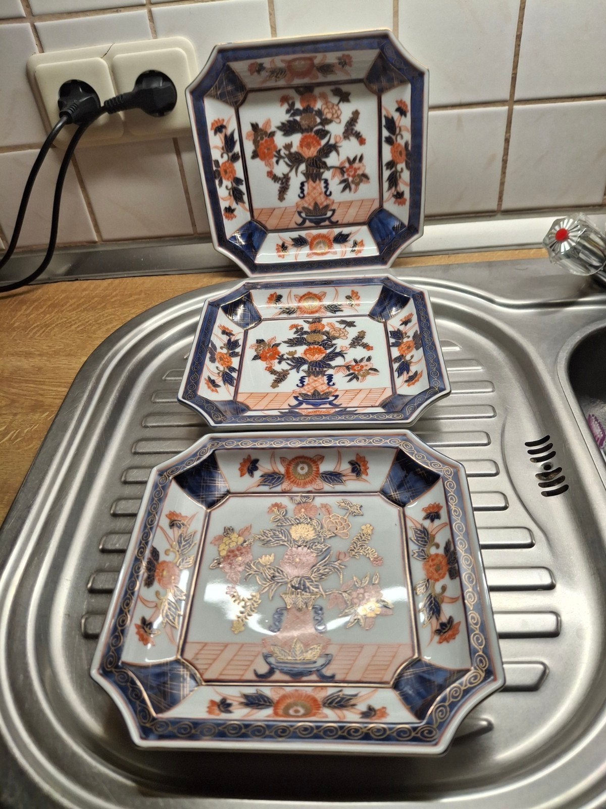 3 wandbord  imari handgeschilderd gaaf, Antiek en Kunst, Ophalen of Verzenden