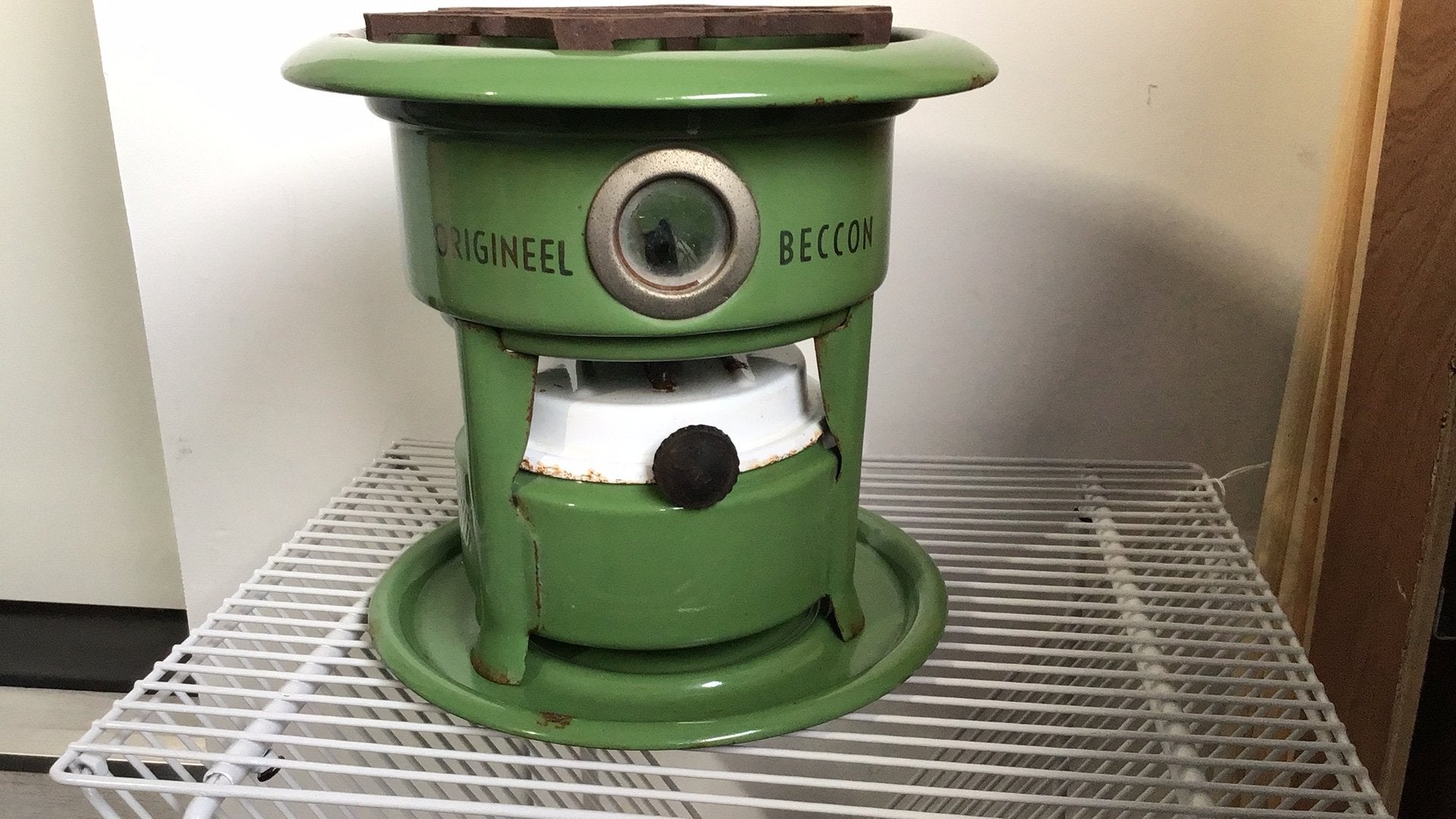 Petroleumstel reseda groen Beccon, Ophalen of Verzenden
