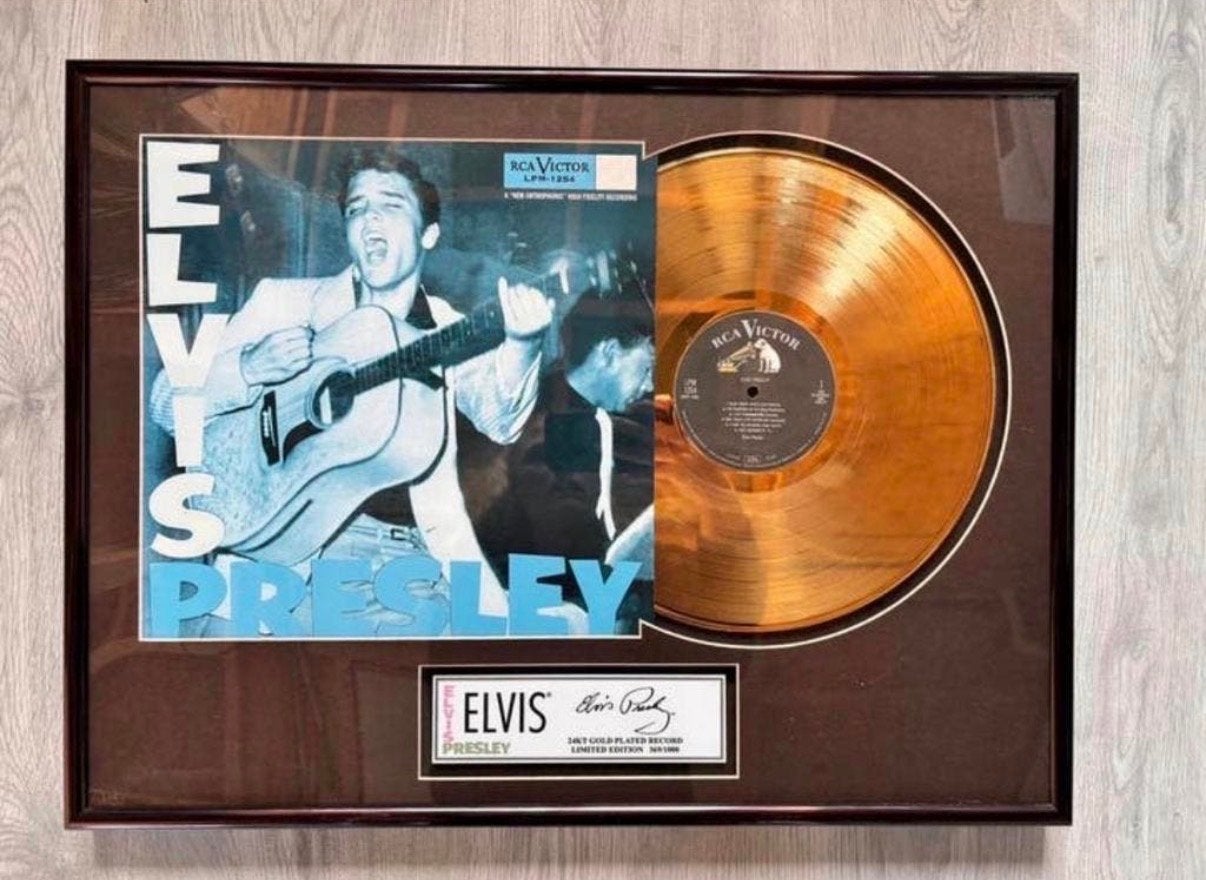 Ingelijste Elvis Presley Gold Plated Record, Verzamelen, Ophalen of Verzenden, Gebruikt, Cd of Plaat