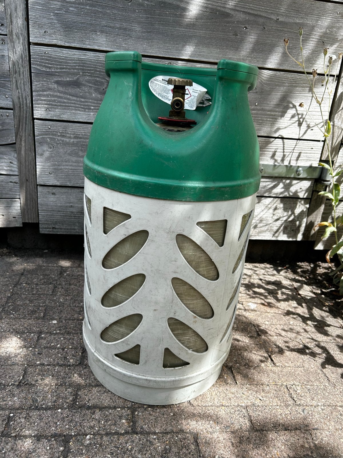 Benegas gasfles (10kg) nog goed gevuld, Ophalen, Gebruikt
