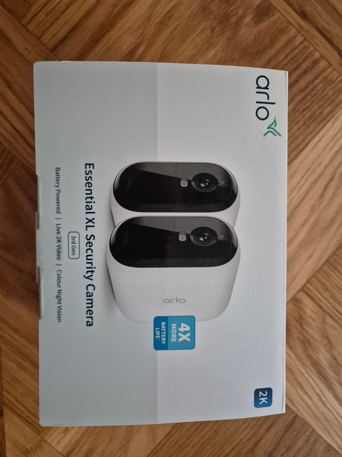 2x Arlo Essential XL Beveiligingscamera 2K - Nieuw in doos, Ophalen of Verzenden, Nieuw, Buitencamera
