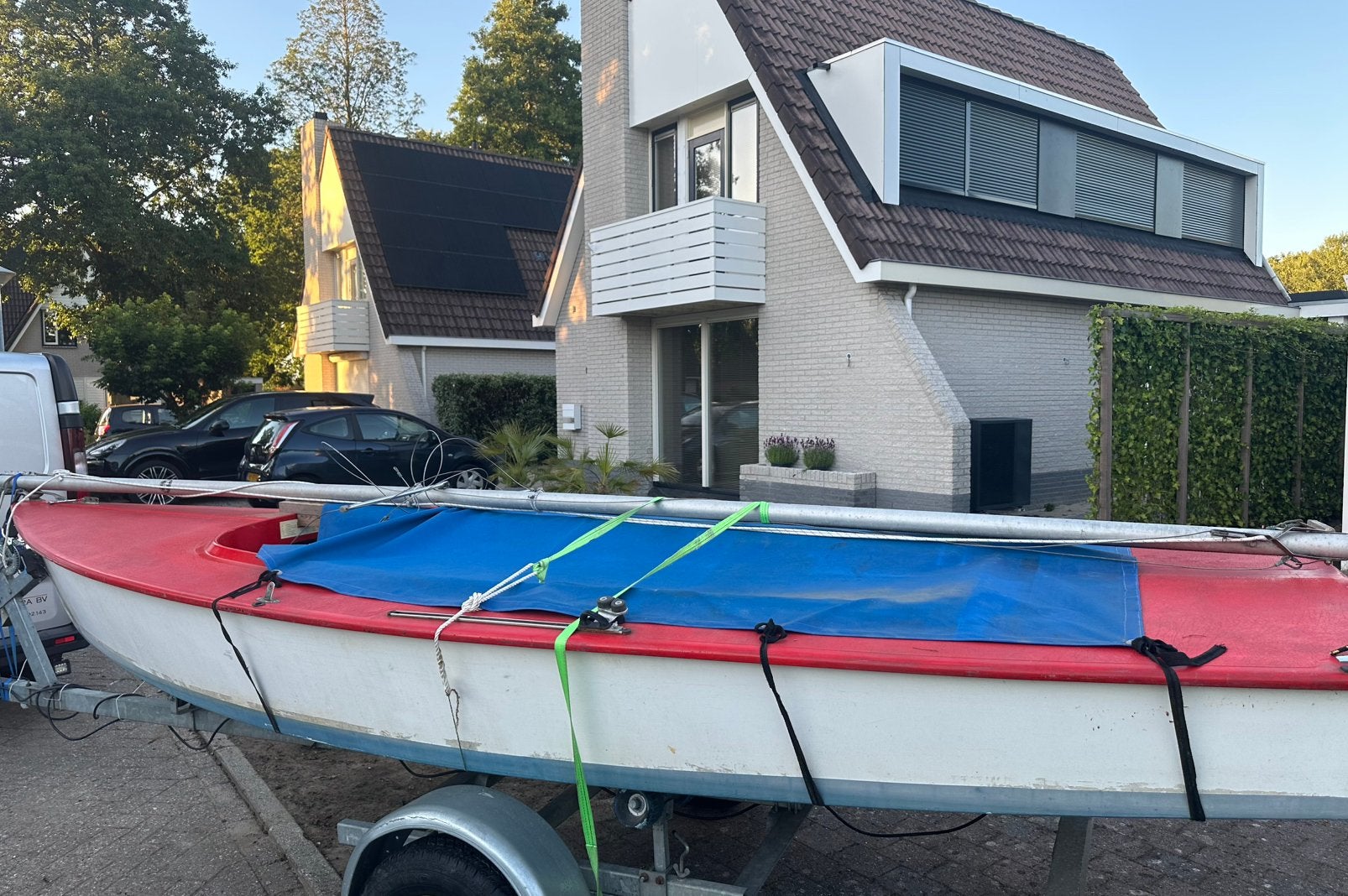 Polyster bootje met trailer, Watersport en Boten, Kano's, Zo goed als nieuw, Overige typen, Ophalen of Verzenden
