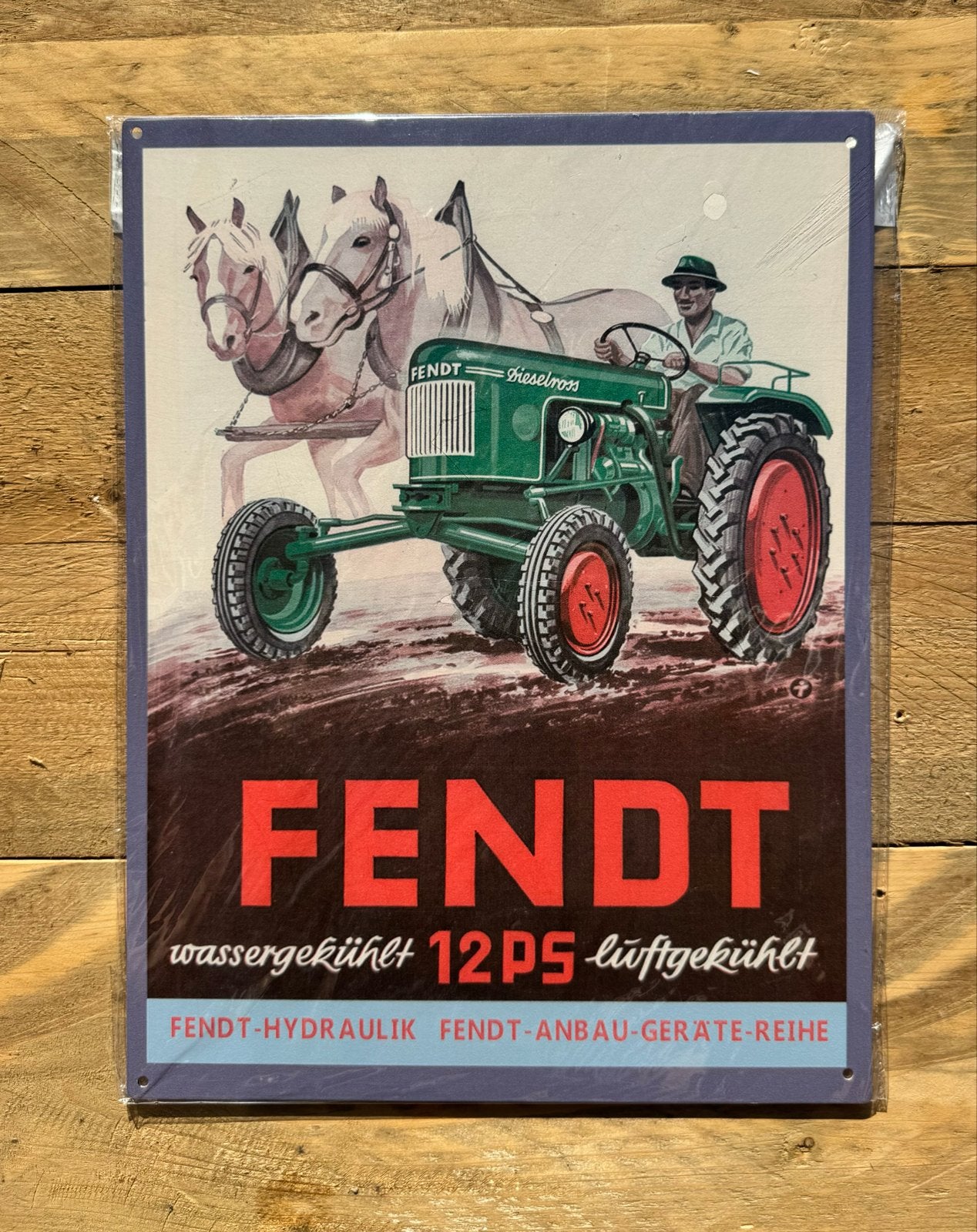 Fendt Dieselross Tractor Reclamebord - Vintage Stijl, Ophalen of Verzenden, Nieuw, Auto's