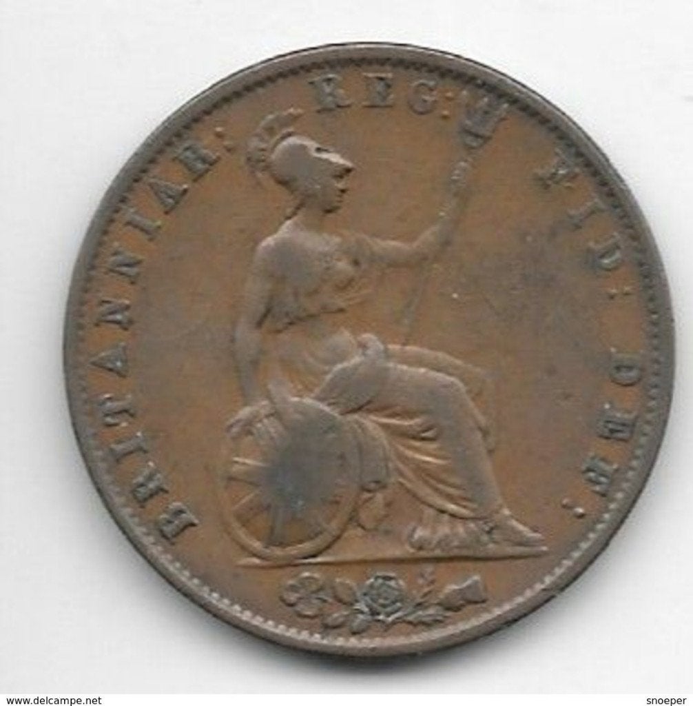 great britain 1/2 penny 1846 km 726 fr+, Ophalen of Verzenden, Overige landen, Losse munt