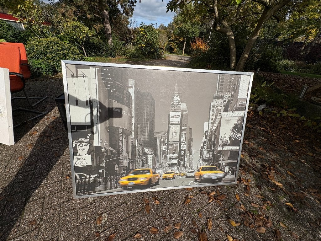 Poster met lijst 142 x 100 cm - New York Times Square, Huis en Inrichting, Gebruikt, 125 cm of meer, Ophalen of Verzenden, Foto of Poster