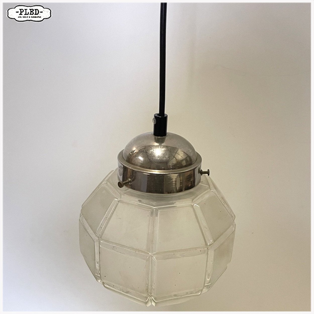 Art Deco lamp Jaren 30 Hanglamp, Ophalen, Gebruikt, E27 (groot), Glas