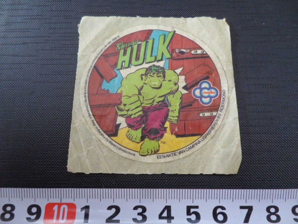 sticker 176 strip the incredible HULK - campina ijsfabrieken, Ophalen of Verzenden, Zo goed als nieuw