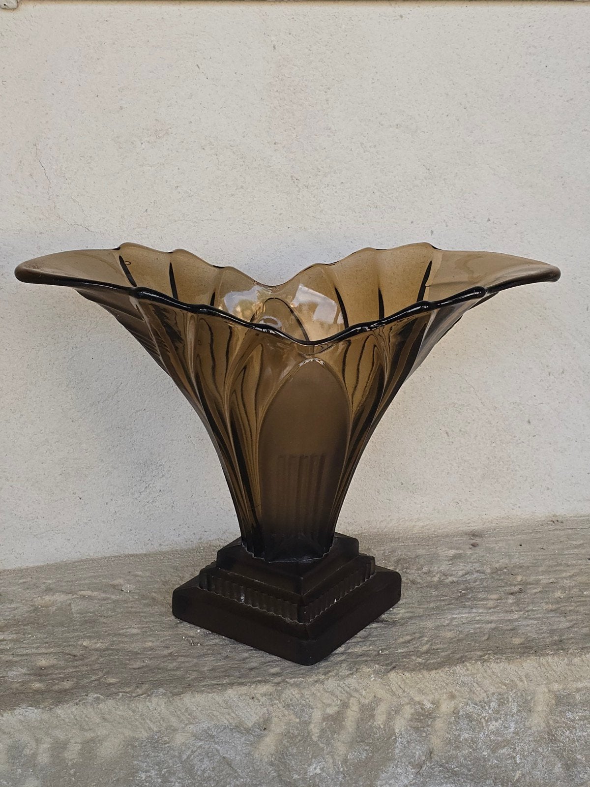 Art Deco 1930  Rookglazen vaas van Walther & & Söhne €39!!, Antiek en Kunst, Antiek | Glas en Kristal, Ophalen of Verzenden