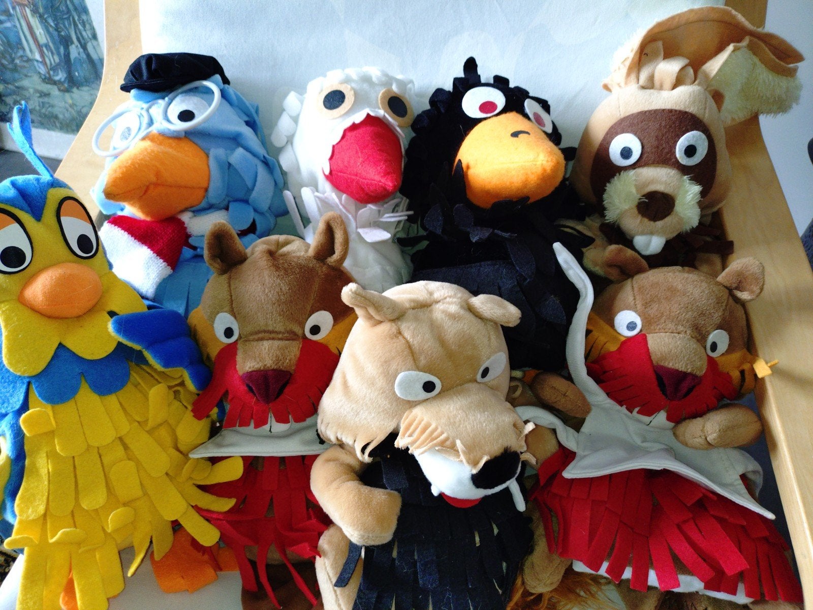 Grote collectie handpoppen, Fabeltjeskrant, Ophalen of Verzenden, Zo goed als nieuw, Overige typen, Middelgroot (20 tot 80 cm)