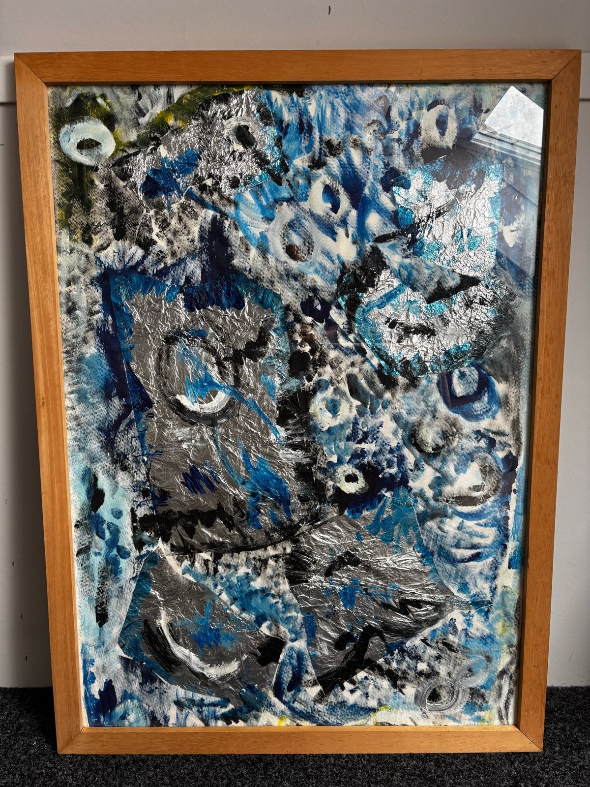 Uniek mixed media kunstwerk - artiest onbekend, Antiek en Kunst, Ophalen
