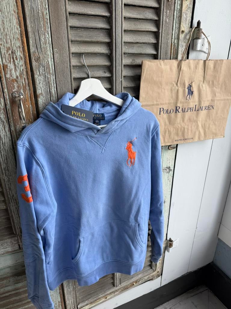 Mooie hooded sweater RALPH LAUREN size S (child 18-20 Y), Blauw, Ophalen of Verzenden, Zo goed als nieuw, Ralph Lauren