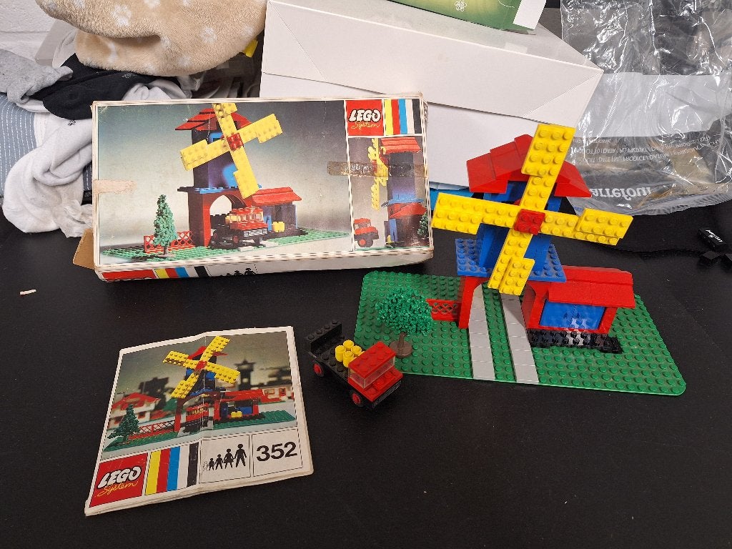 Vintage Lego set 352 Windmill and Lorry in doos uit 1972, Ophalen of Verzenden, Gebruikt