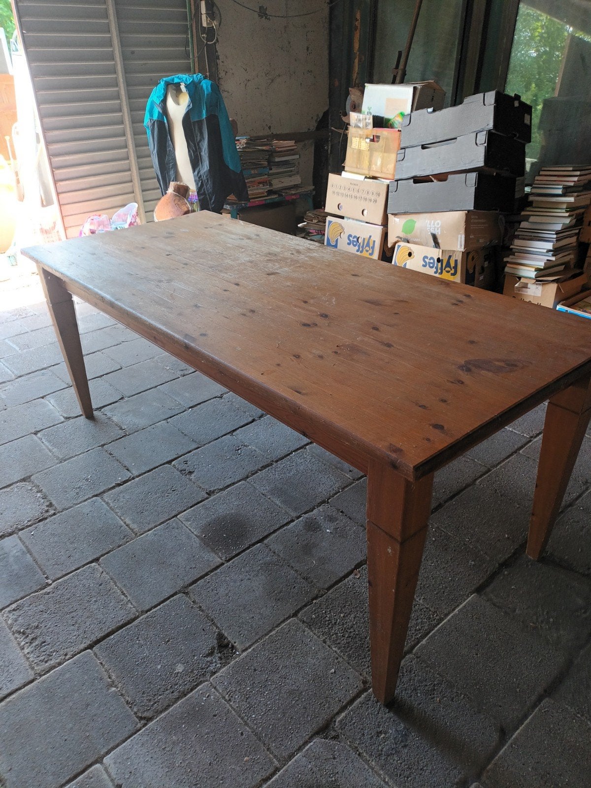 grote houten eettafel, Ophalen, Gebruikt, 200 cm of meer, 50 tot 100 cm