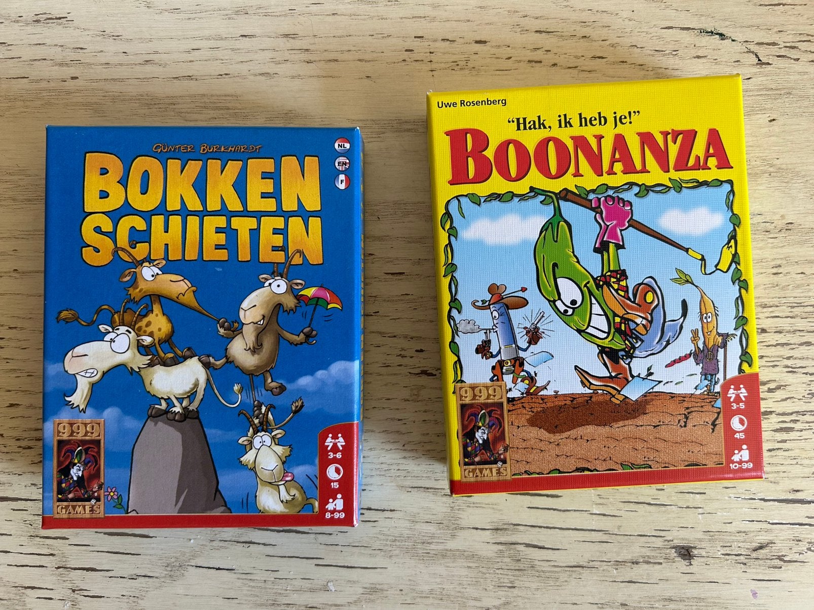 Boonanza + Bokken Schieten - 999 Games set, Ophalen, Zo goed als nieuw