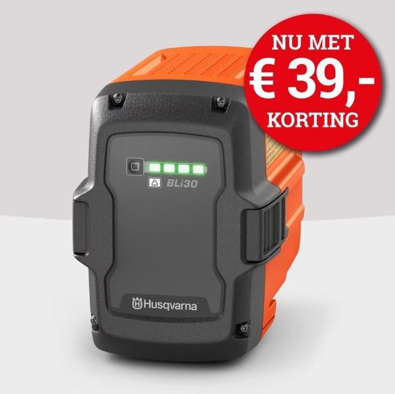 Husqvarna BLi30 accu's met € 39,- korting! OP=OP!, Ophalen, Nieuw, Overige soorten, Husqvarna