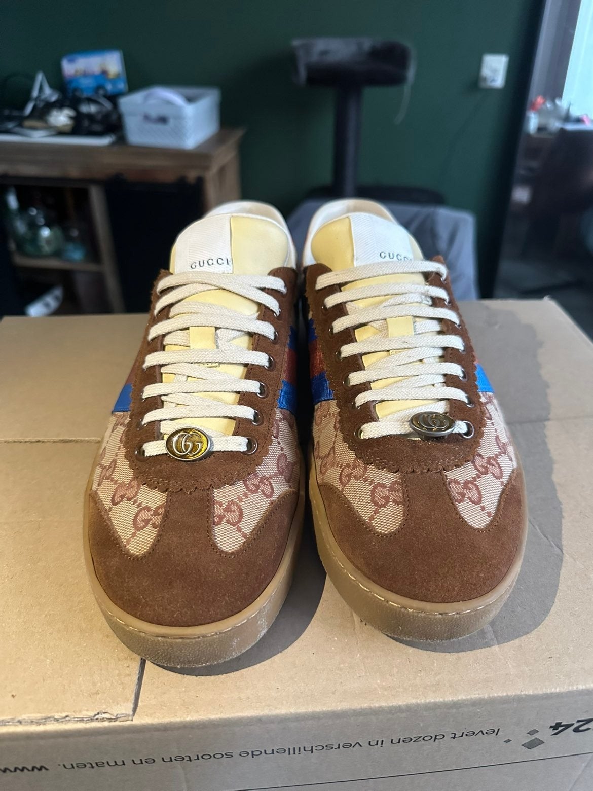 Gucci Sneakers met GG-monogram en Webstreep, Overige kleuren, Overige typen, Nieuw, Ophalen of Verzenden
