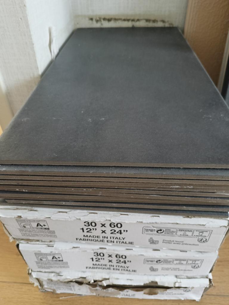 Zwarte Badkamer Vloertegels 30x60 - 4 Pakken (48 tegels), Ophalen, 40 tot 60 cm, Keramiek, Nieuw