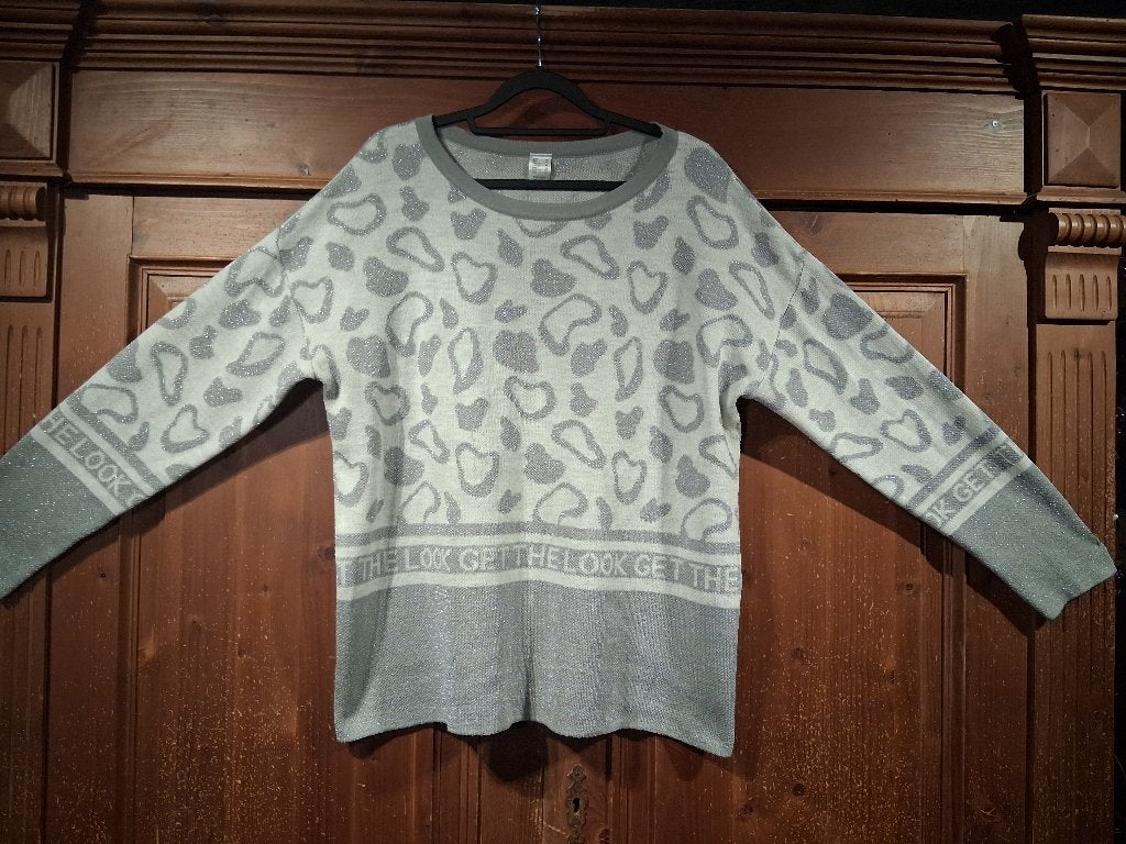 Glitter Trui Grijs 44, Ophalen of Verzenden, Zo goed als nieuw, Maat 42/44 (L), Grijs
