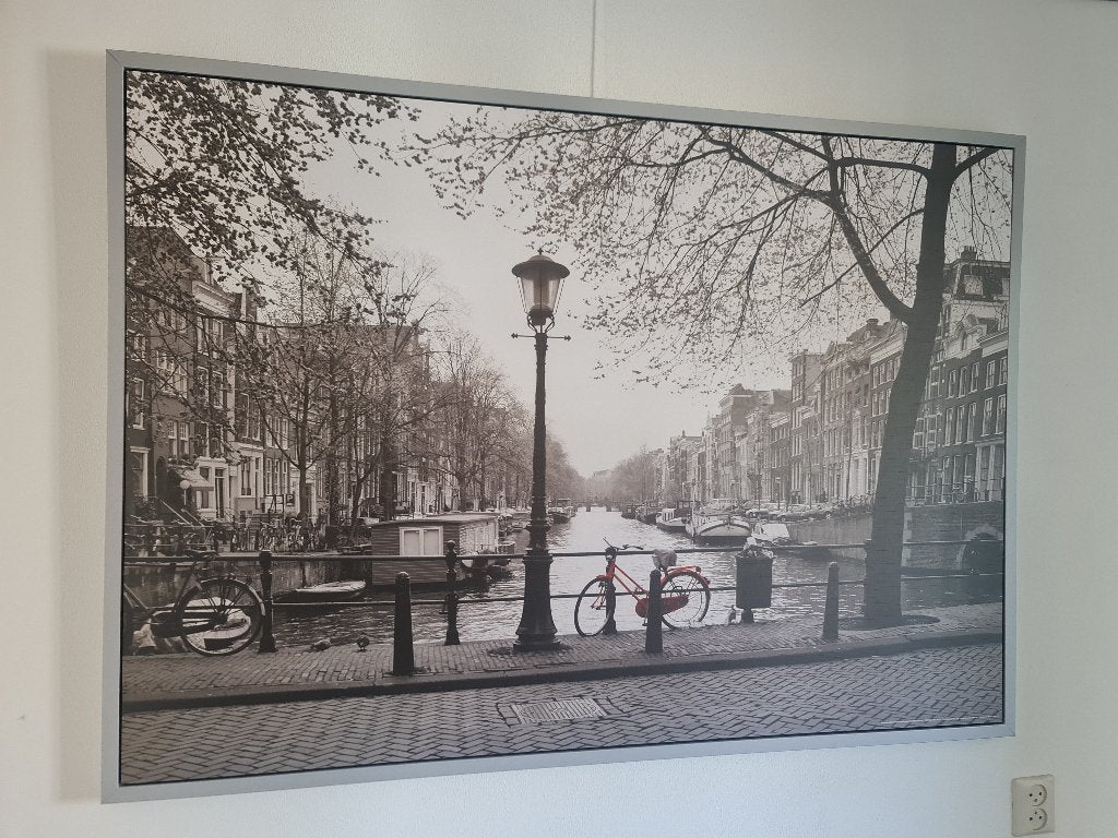 2 grote IKEA canvasprints – 140 bij 100cm Amsterdam, Parijs, Ophalen, 125 cm of meer, Zo goed als nieuw, Foto of Poster