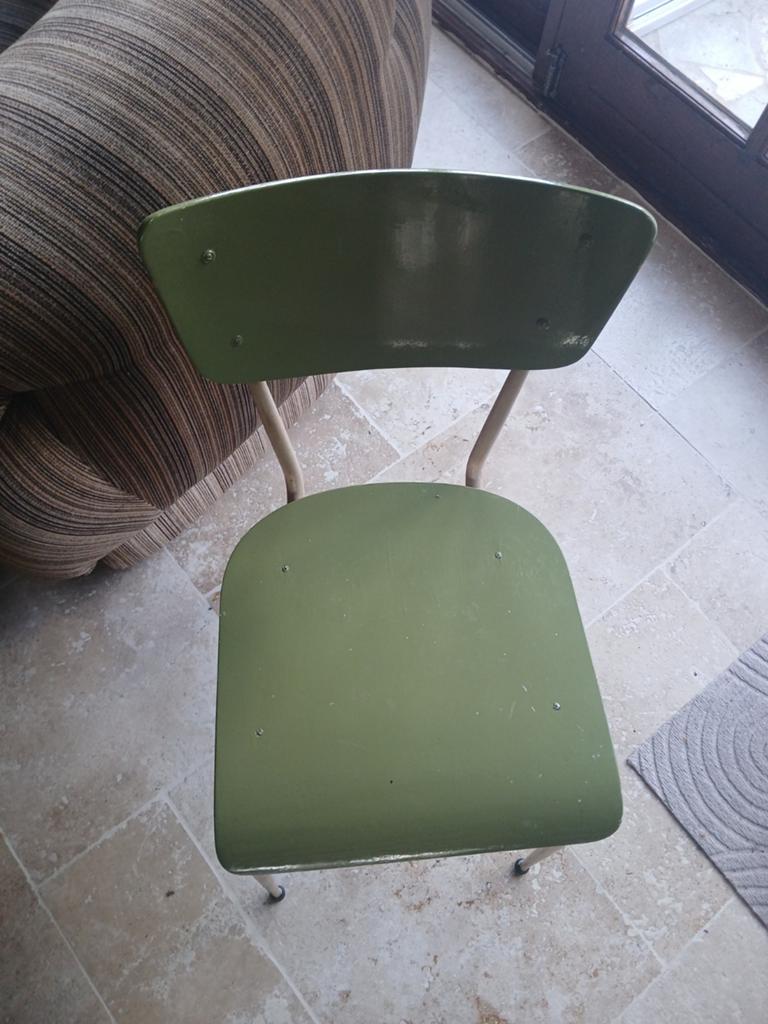 Vintage groene stoel - industrieel design, Ophalen