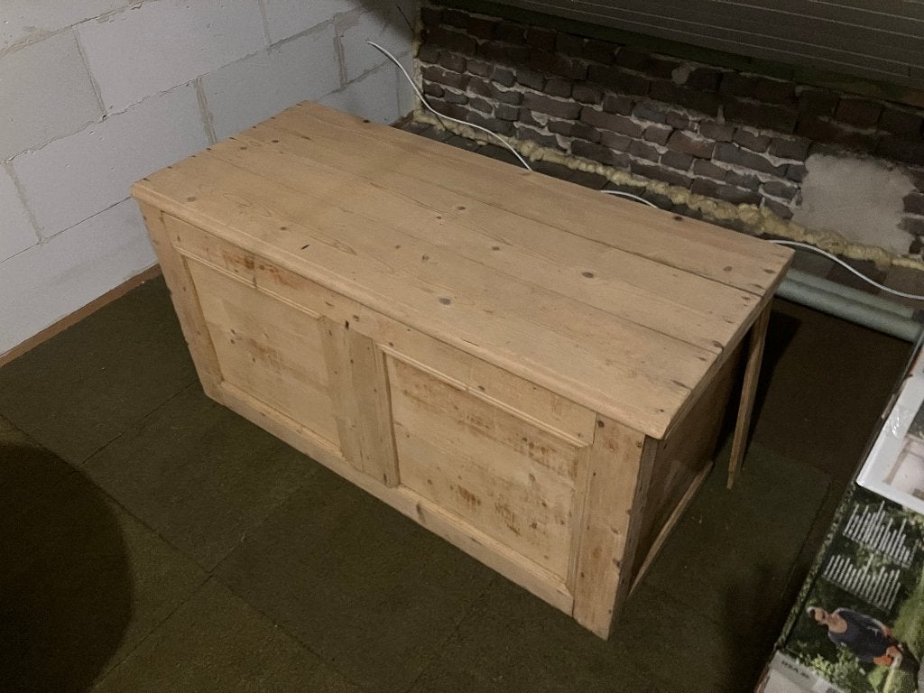 Vintage houten opbergkist / dekenkist, Ophalen, Gebruikt, 50 tot 100 cm, Minder dan 50 cm
