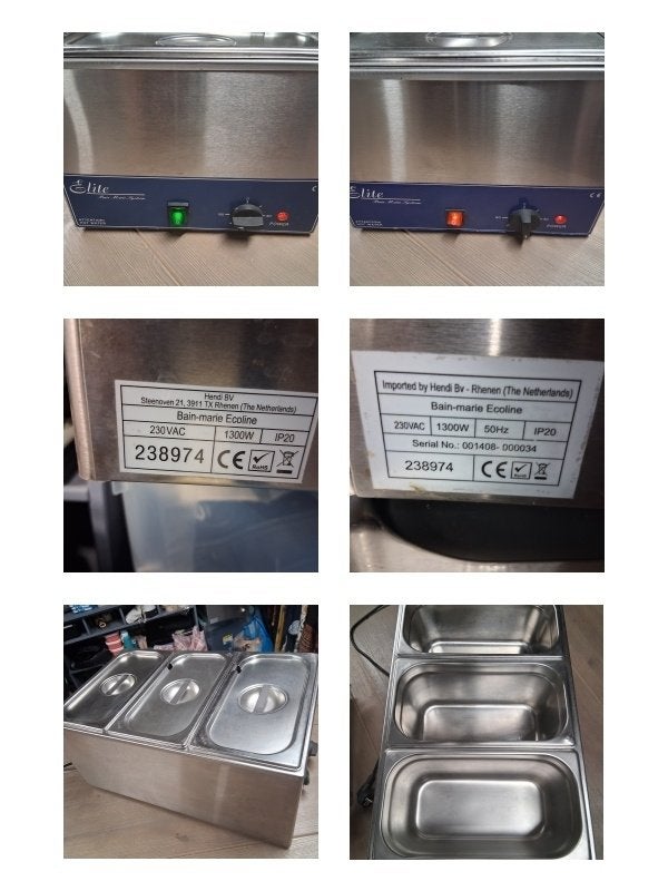 Bain-Marie - Warmhoud bakken 2 stuks Hendi, Ophalen, Hendi, Metaal, Overige typen