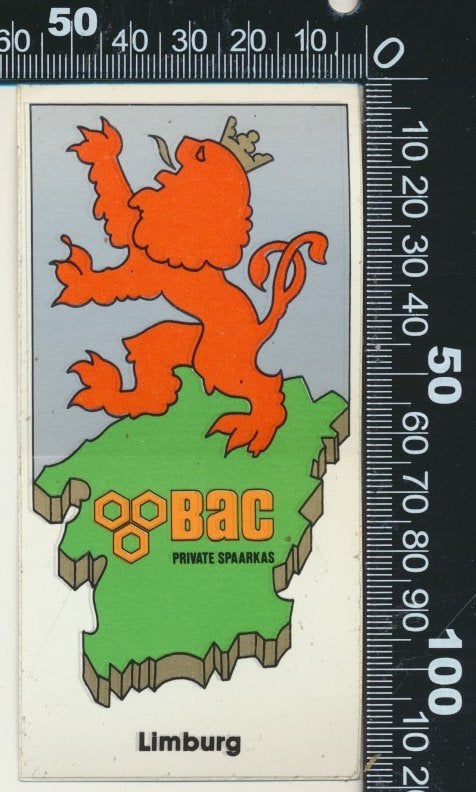 Sticker: BAC Private Spaarkas - Limburg, Verzamelen, Ophalen of Verzenden, Zo goed als nieuw, Bedrijf of Vereniging