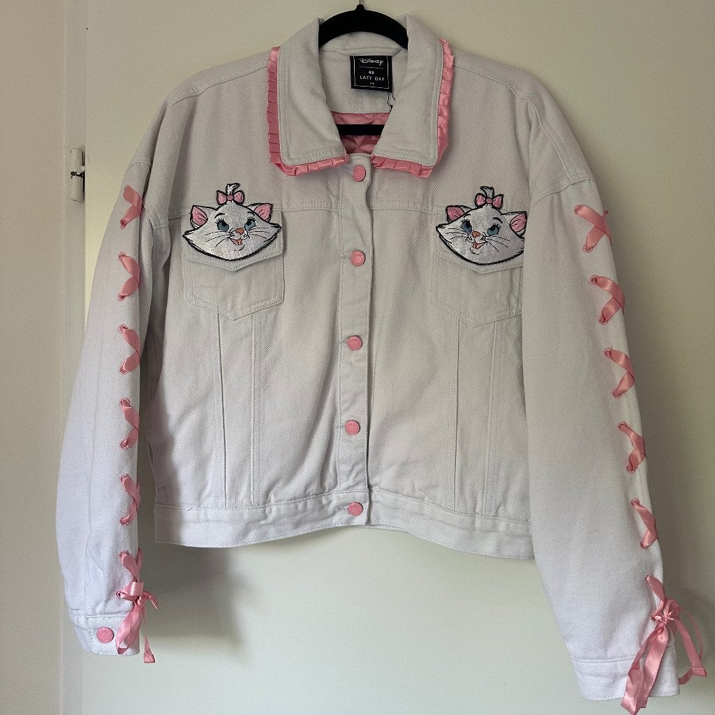 Lazy Oaf x Aristocats spijkerjack, maat S/M oversized NIEUW, Kleding | Dames, Maat 38/40 (M), Wit, Nieuw, Lazy Oaf