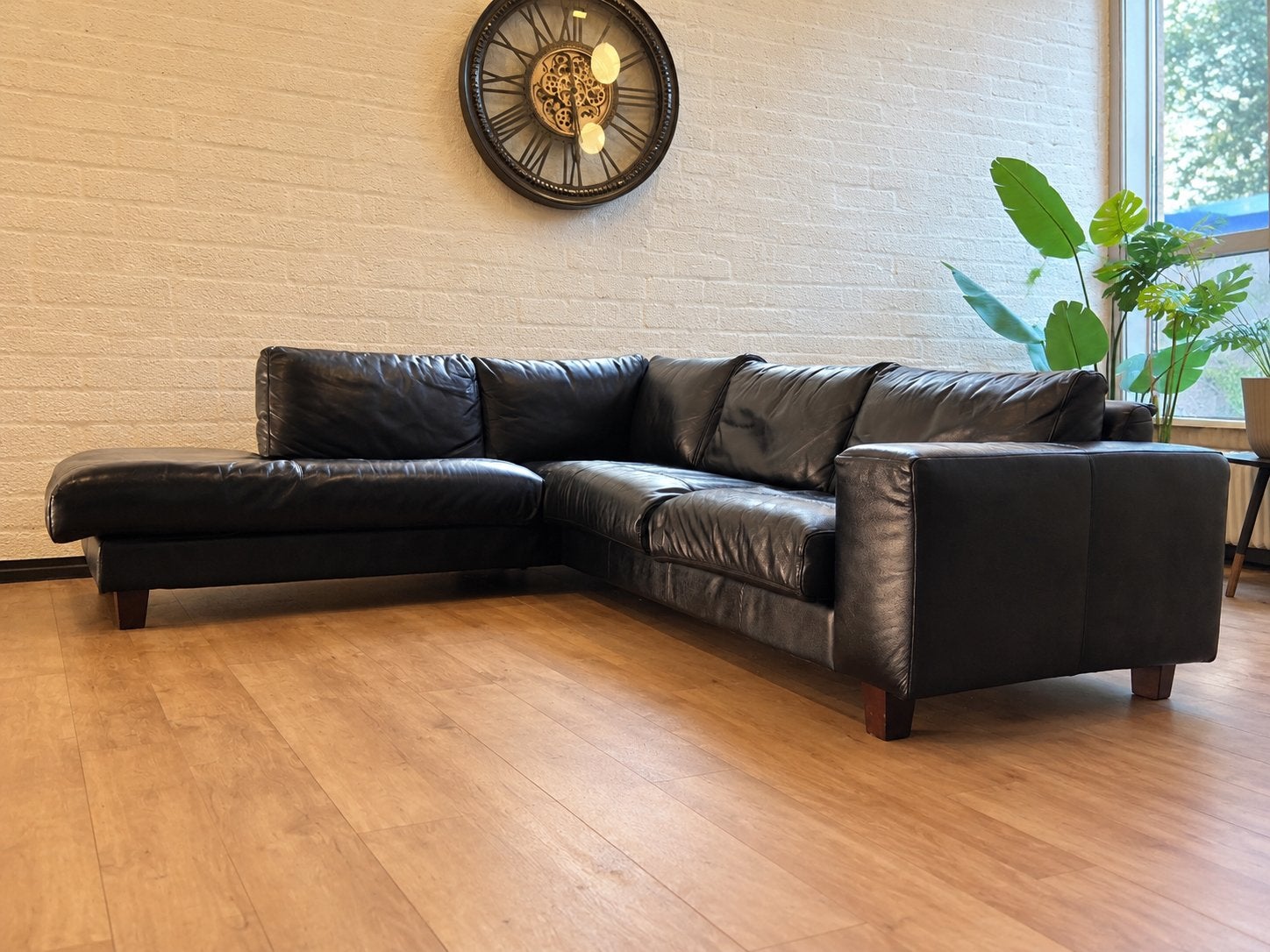Foto 3 van Luxe Henders & Hazel XL Hoekbank | 100% Echt Leer | Zwart