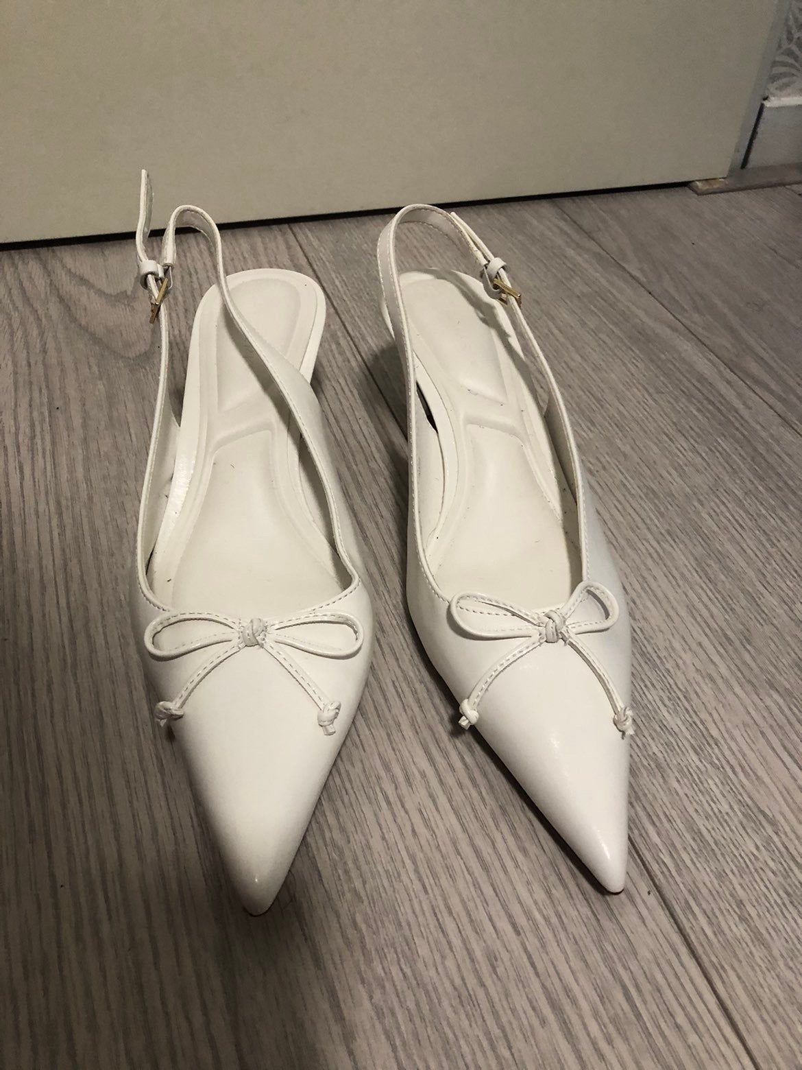 Witte slingback pumps Maat 39, Ophalen, Gedragen, Wit, Pumps