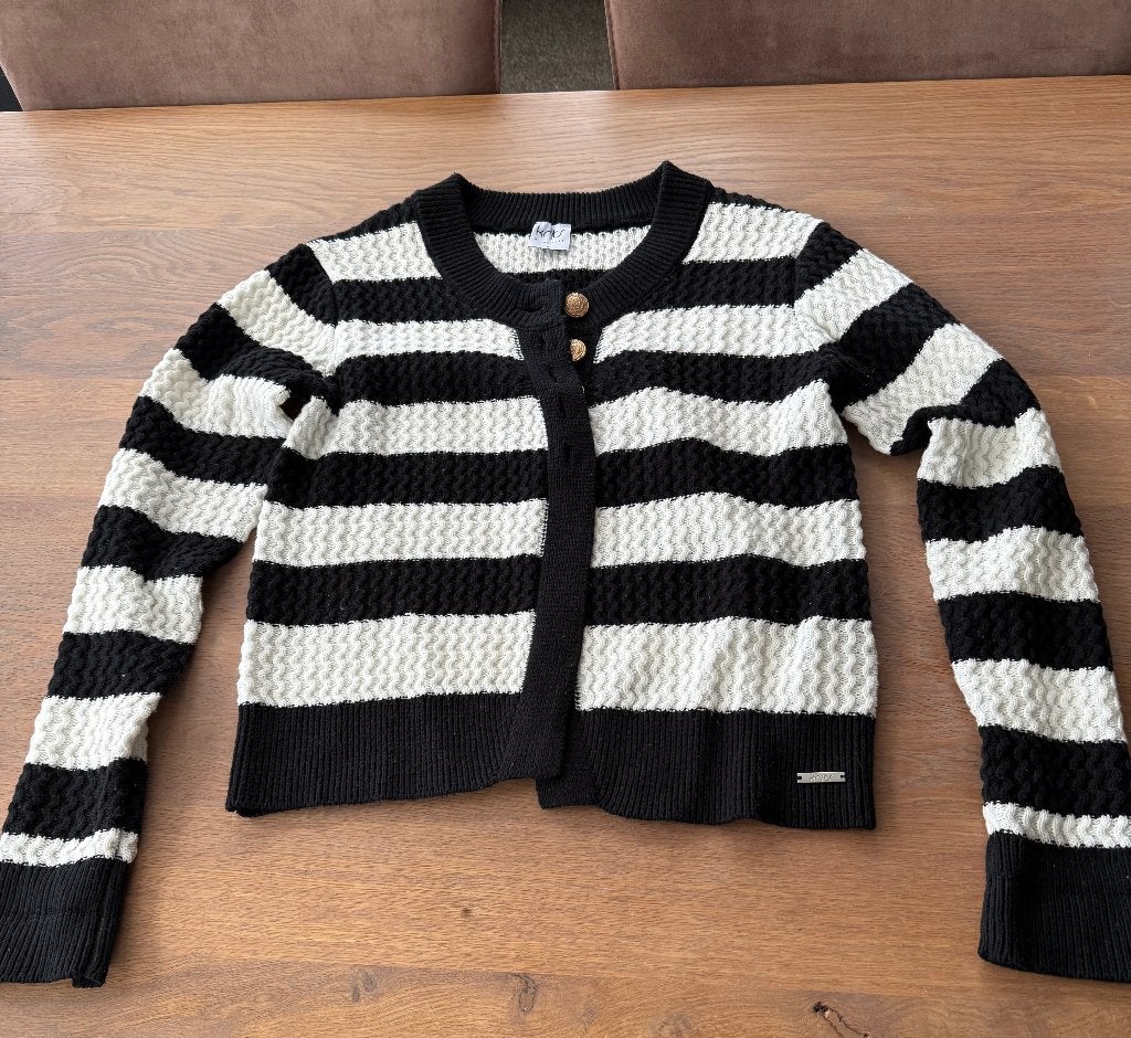 Mooi zwart wit vestje, Maat 38/40 (M), Verzenden, Zwart, Knits