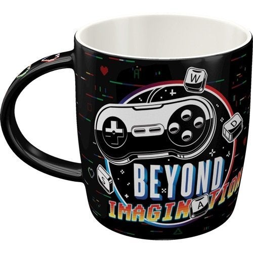 Beyond imagination gaming mok reclame beker koffiemok, Info@deconoord.nl, Deco Noord, Nieuw, Ophalen of Verzenden