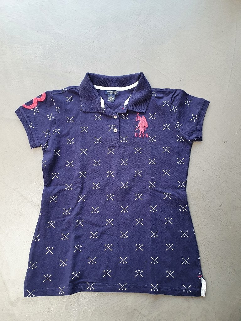 USPA - Donkerblauw poloshirt - XS, Blauw, USPA, Ophalen of Verzenden, Korte mouw