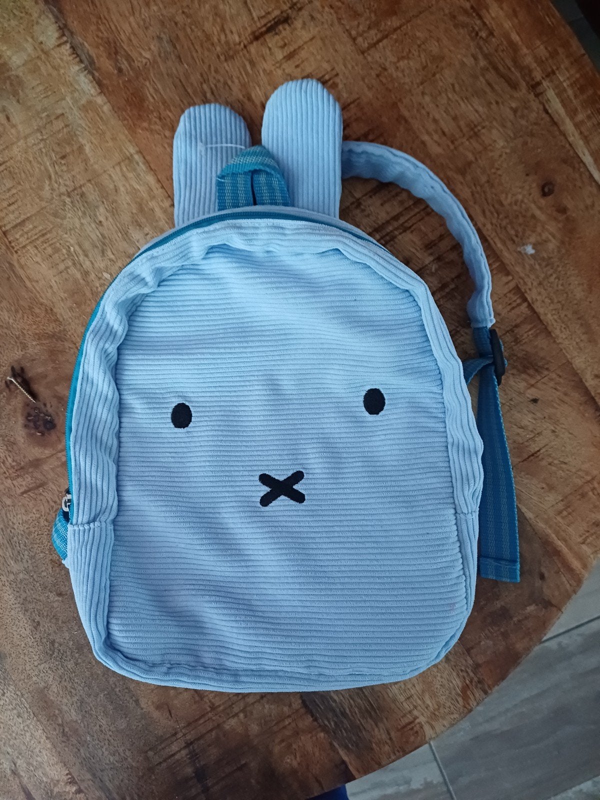 Nijntje rugzakje - Lichtblauw ribstof, Overige merken, Minder dan 30 cm, Ophalen of Verzenden, Minder dan 25 cm