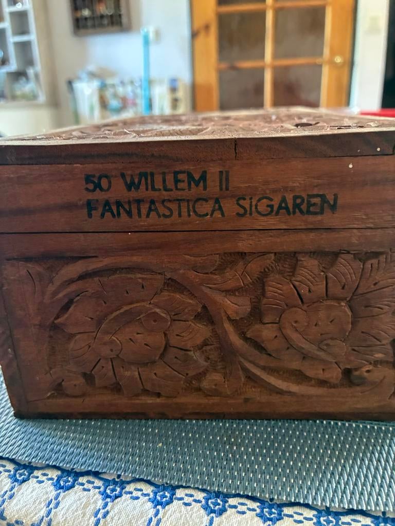 Vintage Willem II Fantastica Sigaren Houten Doos, Antiek en Kunst, Ophalen of Verzenden