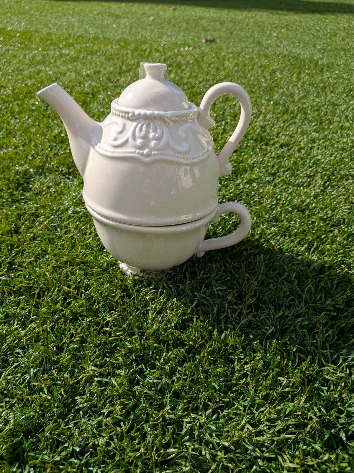 Theepot Countryfield met kopje, Huis en Inrichting, Overige merken, Keramiek, Landelijk/Boerenbont, Ophalen of Verzenden