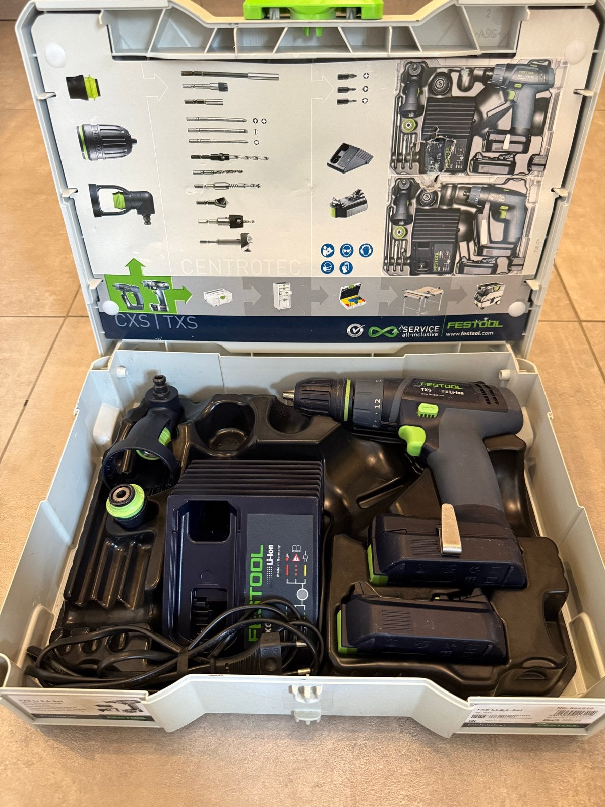 Festool TXS Li-Ion Accuboormachine met accessoires, Variabele snelheid, Ophalen of Verzenden, Minder dan 400 watt, Zo goed als nieuw