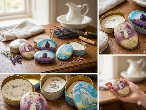 ​5 Vintage Zeepblikjes Yardley + Dralle - Mooie decoratie, Ophalen, Gebruikt, Overige, Overige merken