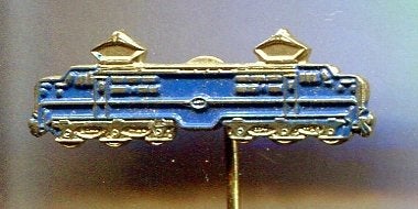 Electriche locomotief blauw op koper speldje ( J_035), Verzamelen, Verzenden, Nieuw, Transport, Speldje of Pin