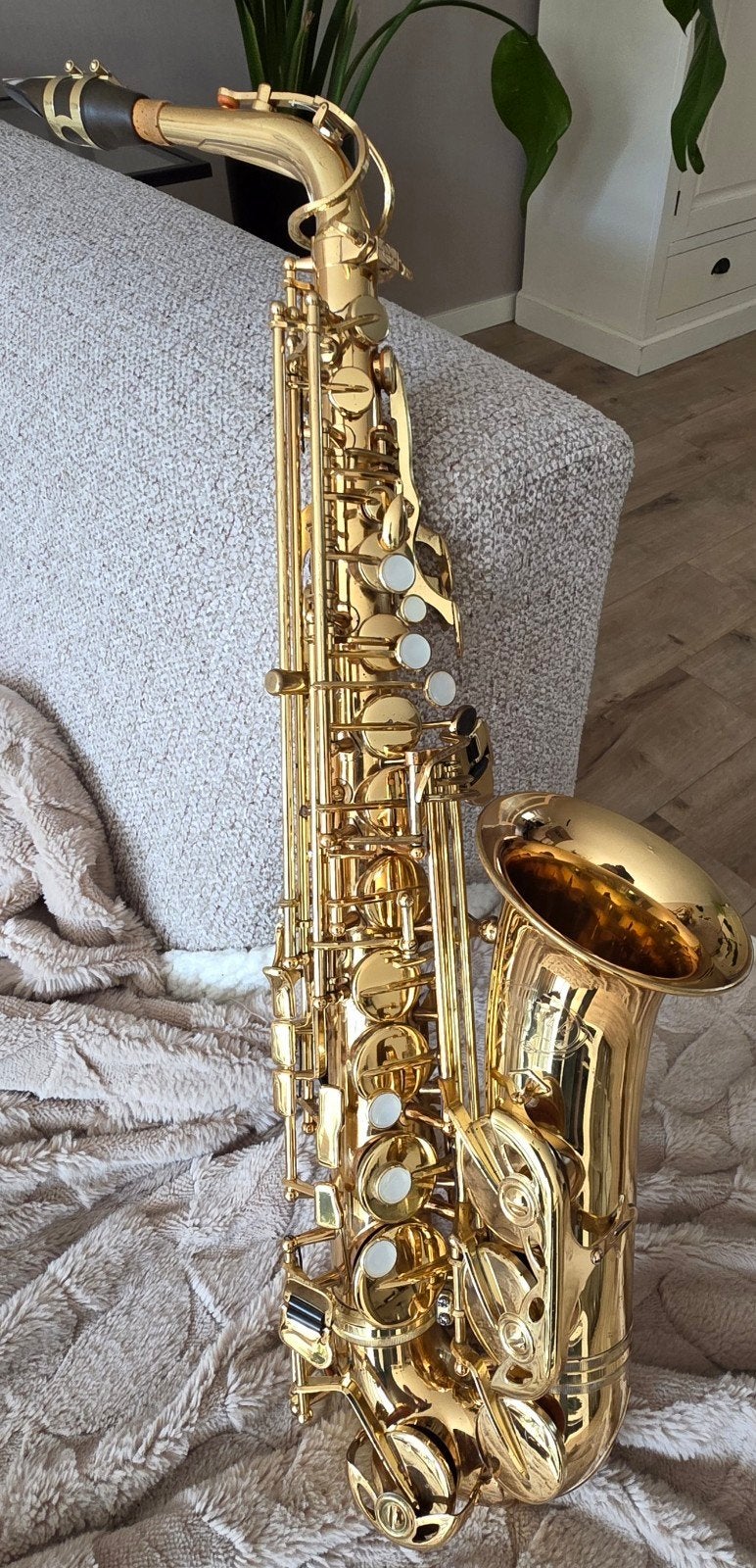 Prachtige Jupiter Altsaxofoon (Goudgelakt) – Complete Set in, Muziek en Instrumenten, Blaasinstrumenten | Saxofoons, Ophalen of Verzenden