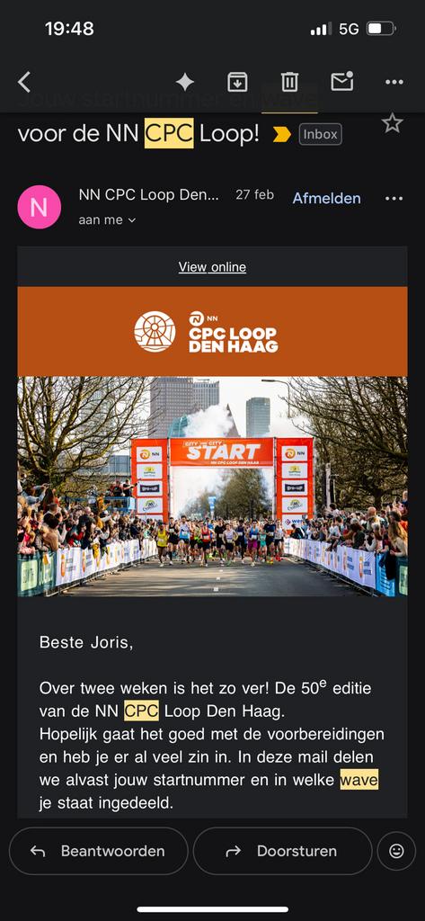 Cpc halve marathon wave 1, Tickets en Kaartjes, Eén persoon