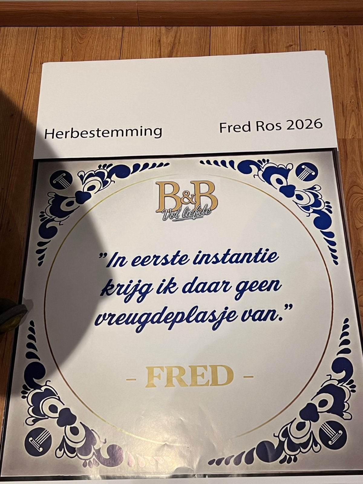 B&B vol Liefde Fred Ros 2026 Poster 60x80 cm, Ophalen of Verzenden, Nieuw, Poster, Artwork of Schilderij