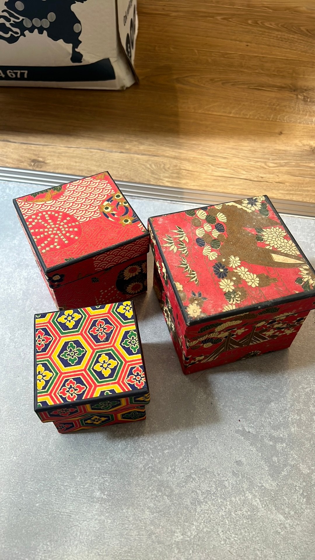 Oude japanse doosjes van karton, Verzamelen, Blikken, Ophalen of Verzenden, Zo goed als nieuw, Overige