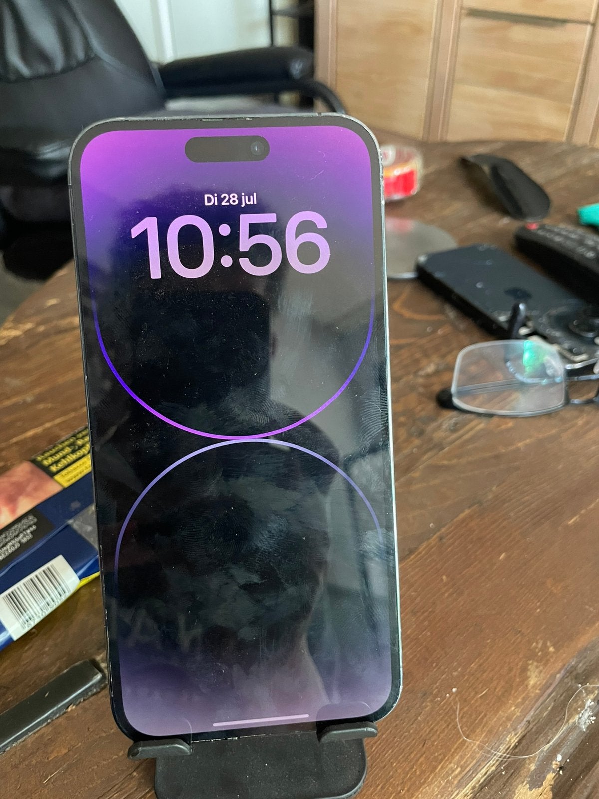 IPHONE 14 pro max .inruil defecte iphone mogelijk, 128 GB, 86 %, Paars, Ophalen of Verzenden