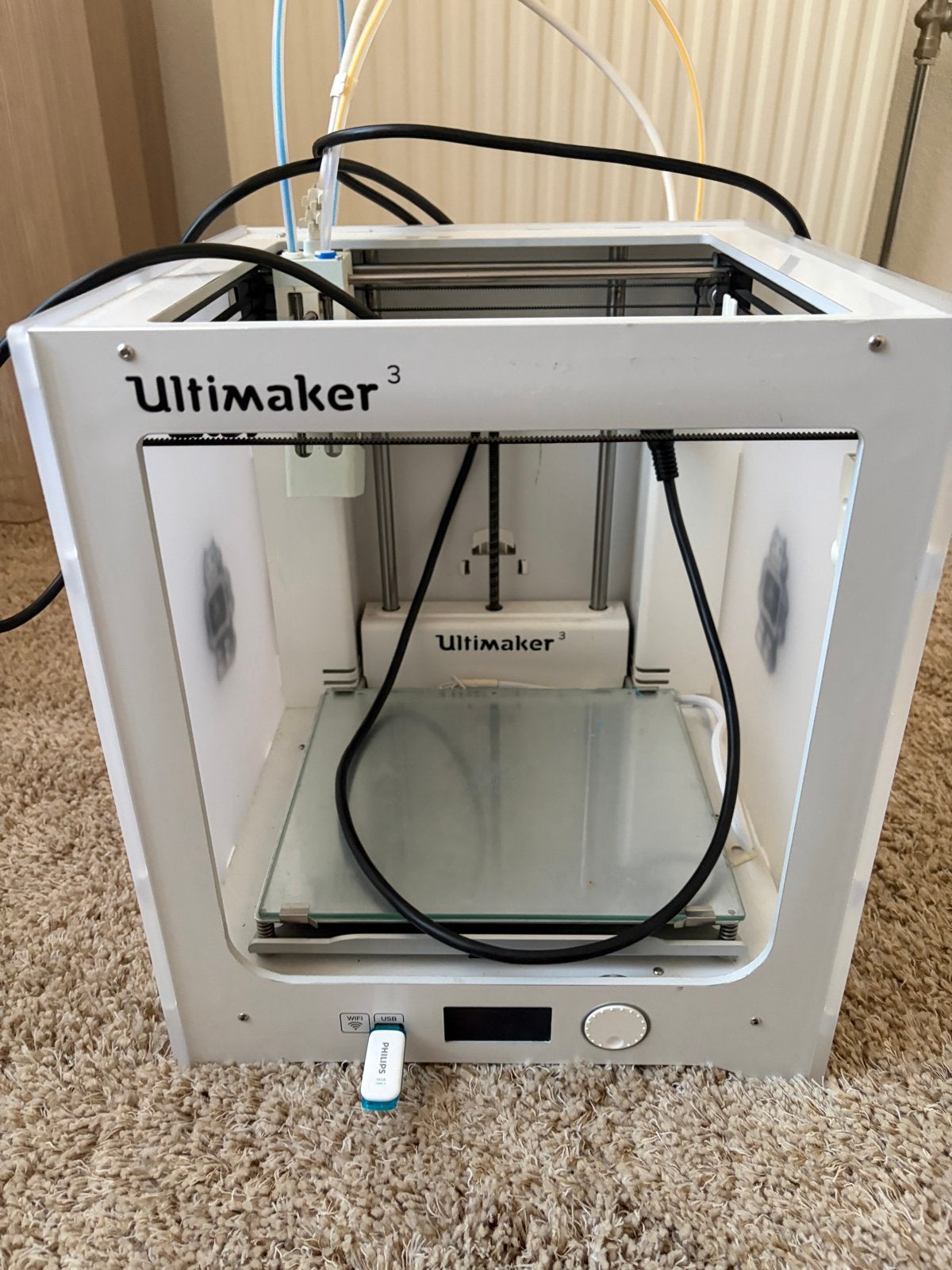 Ultimaker 3 dual-extruder 3D-printer, Computers en Software, Ingebouwde Wi-Fi, Ophalen of Verzenden, Zo goed als nieuw, Filament